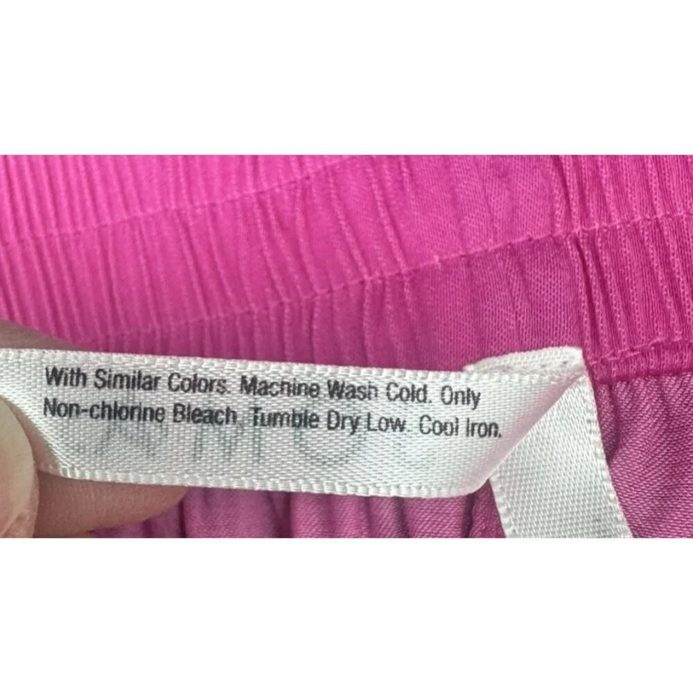 Soma Womens Deep Rose Pink‎ Lace Trim Satin Pajama Shorts M Loungewear Sexy